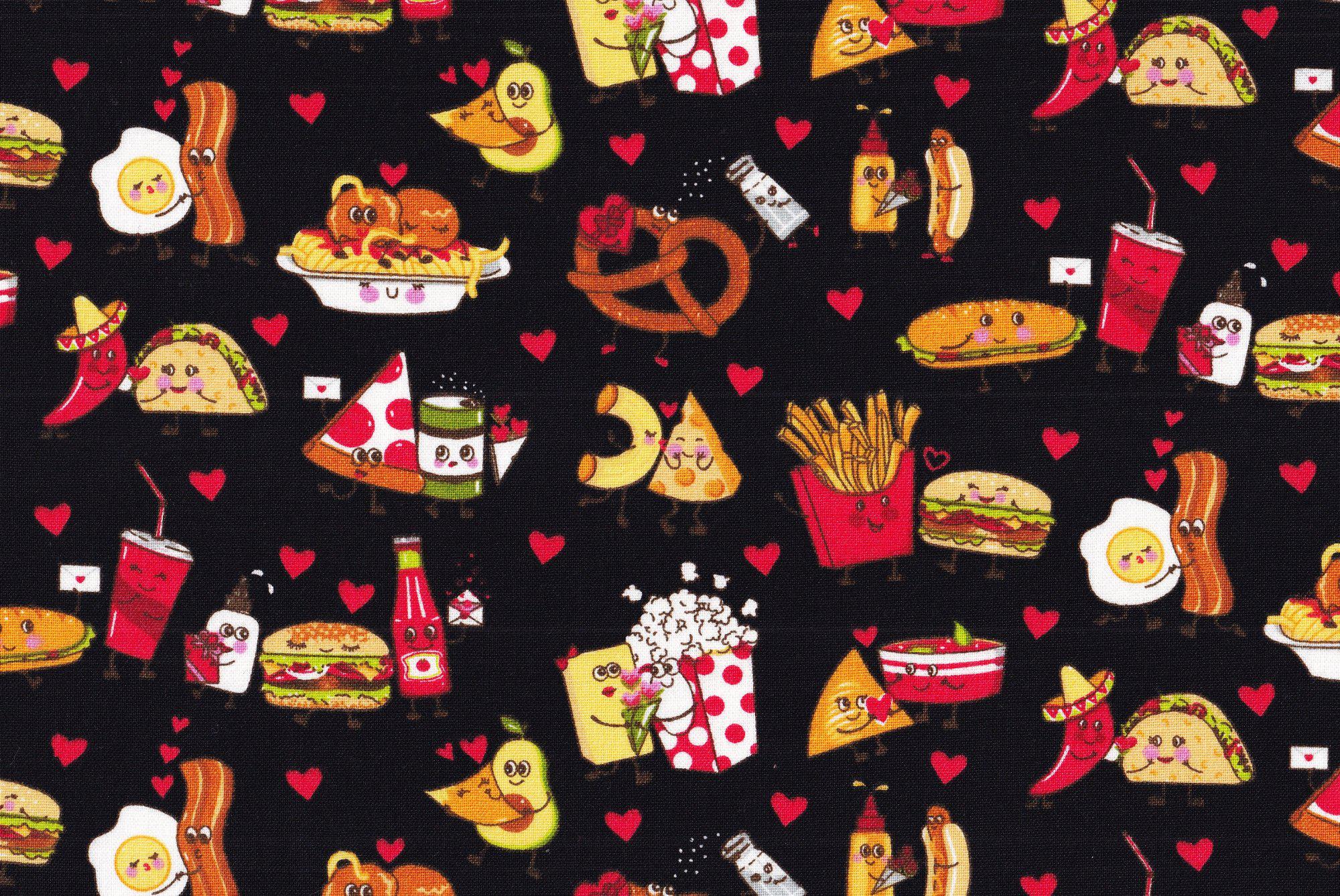 Perfect Food Pairs Cotton Fabric by Fabric Traditions -100% Cotton -