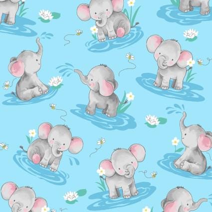 Little Darlings - Elephants - 100% Cotton - Continuous cuts - FLOFLLD-D187-B Freckle + Lollie