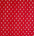 White Mini Hearts on Red Cotton fabric- Valentines Day 100% Cotton-