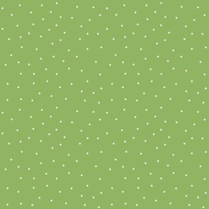 Kimberbell Basics - tiny dots - White dots on Green 100% Cotton -MAS8210-GW -  Blender