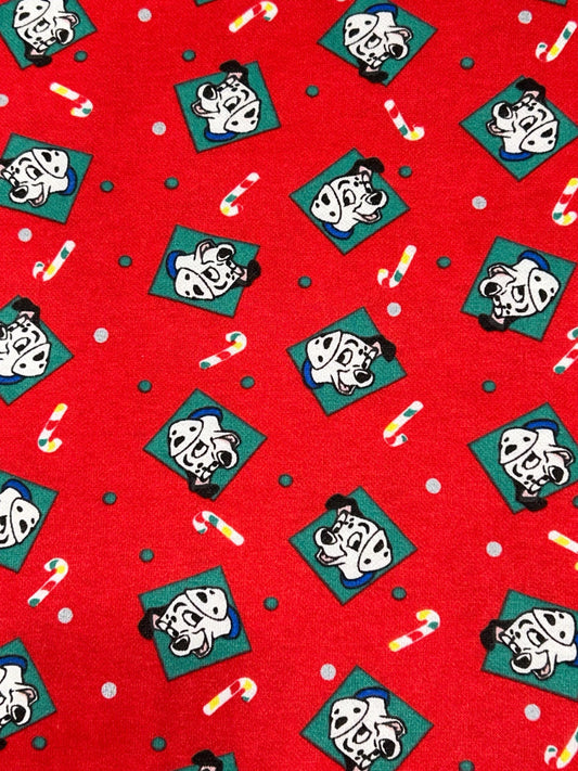Vintage 101 Dalmatians Fabric- Sweatshirt material - continuous cuts Licensed Fabric