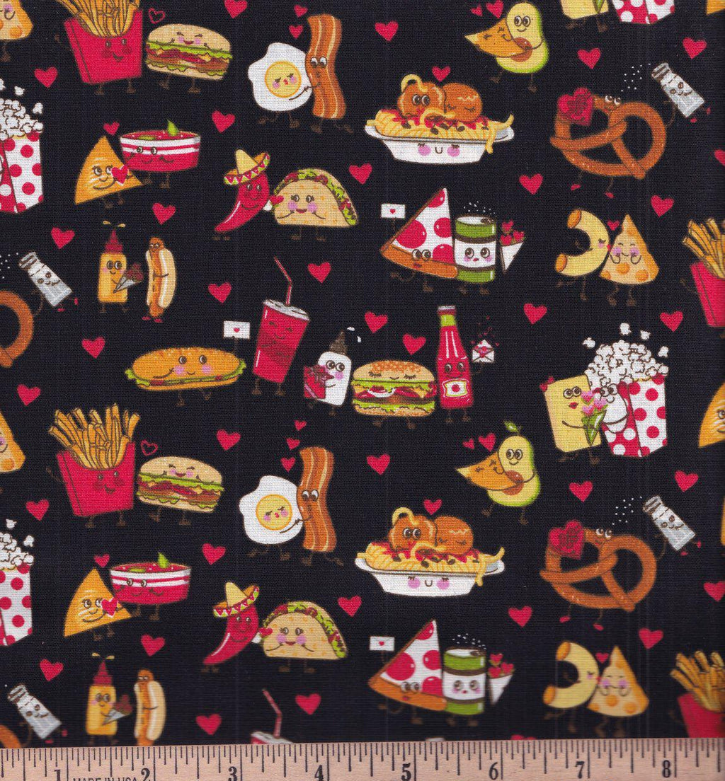 Perfect Food Pairs Cotton Fabric by Fabric Traditions -100% Cotton -