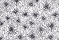 Spiderwebs on White Halloween Fabric - 100% Cotton - Continuous cuts HF-Halloween CD7786 White - Black Webs on White