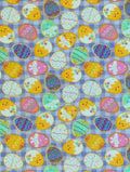 Easter Cookies on Purple Plaid cotton fabric- 100% Cotton Continuous Cuts