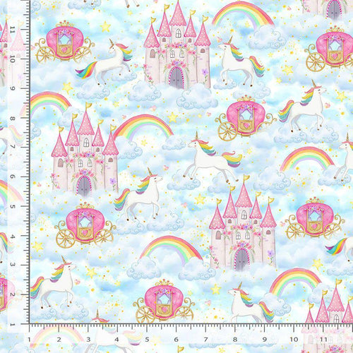 Castle in the Clouds Cotton Fabric-100% Cotton -Timeless Treasures - KIDZ-CD3470