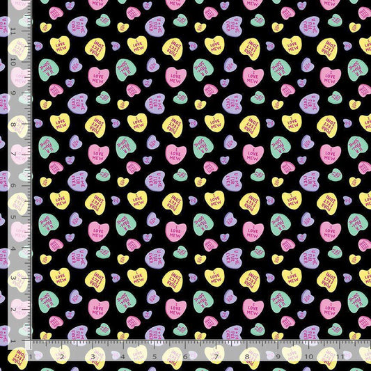 DS-Hugs N' Purrs Stella DLW2977 Jet - Confursations 100% Cotton Fabric