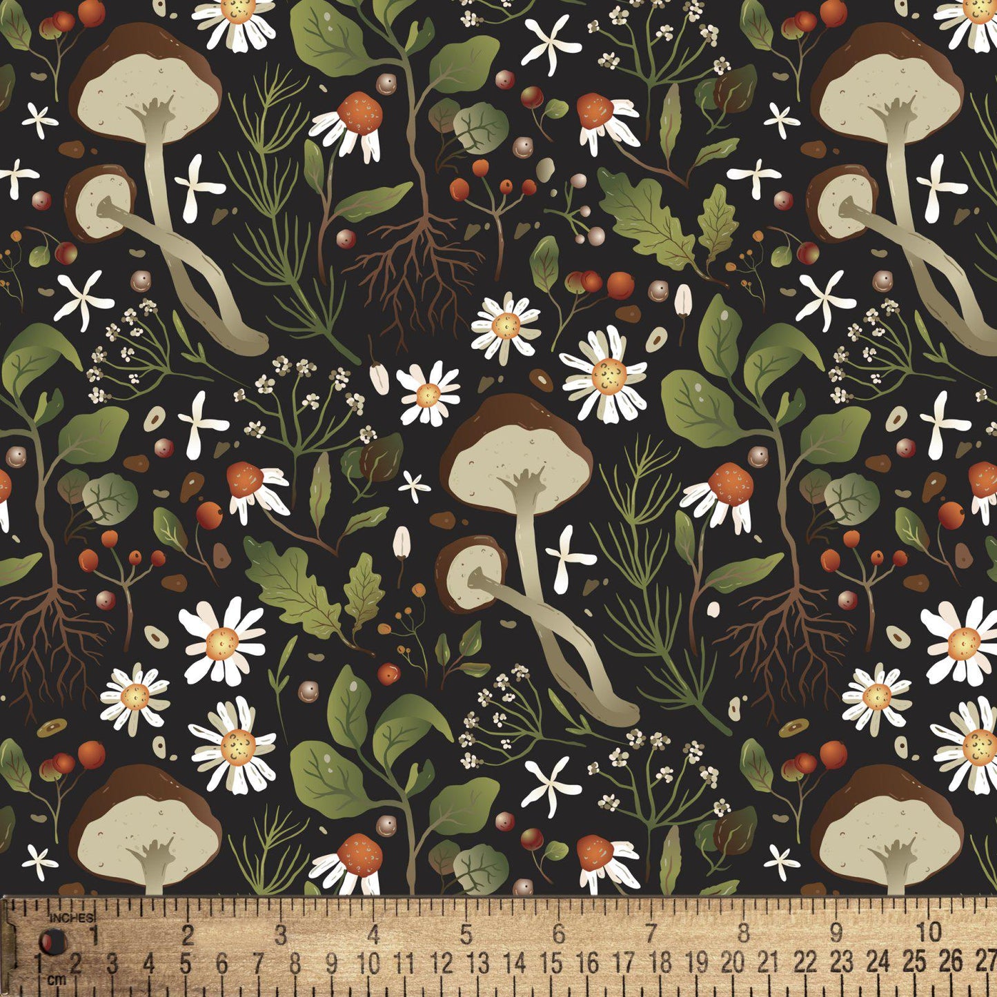 DT-Potpourri of Novelty DX-4210-4C-1 Woodland Mushrooms 100% Cotton Fabric