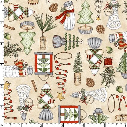 Homemade Decorations Christmas Cotton Fabric MAS10551-E Homemade Holidays -Maywood Studios