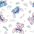 LILO and Stitch & Angel Sketch Cotton fabric- 100% Cotton - continuous cuts! Licensed Fabric