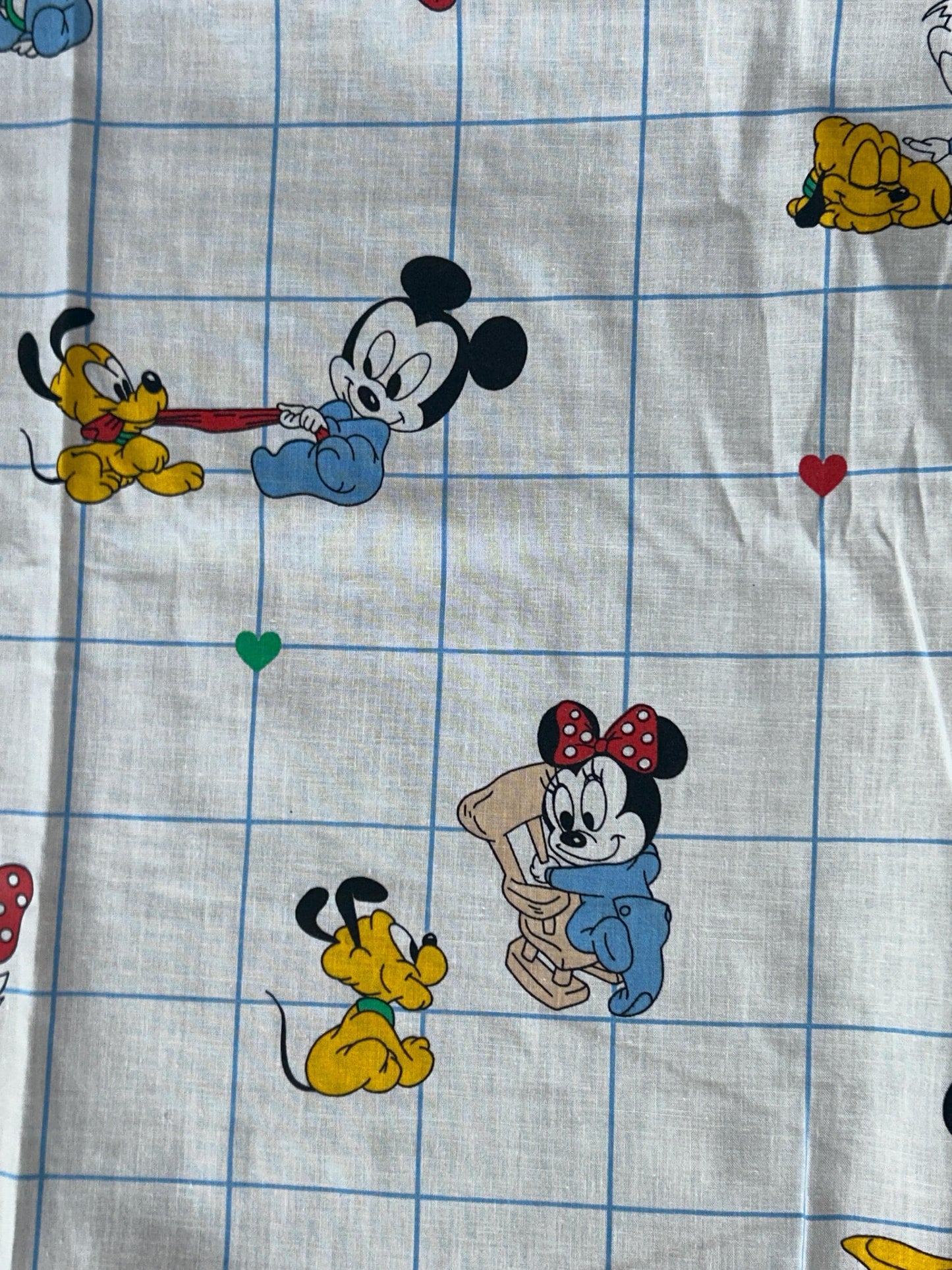 Vintage Disney Baby Mickey Mouse cotton fabric - Fat Quarter - 100% Cotton - by the 1/2 yard- continuous cuts