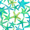 Starfish Toss 100% Cotton Fabric - W-Sandsational 22931 White - Starfish Toss