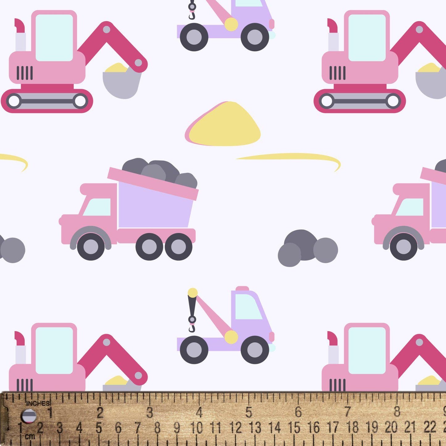 Flannel- Baby Construction Flannel fabric-  continuous cuts! Planes, Trains, Trucks