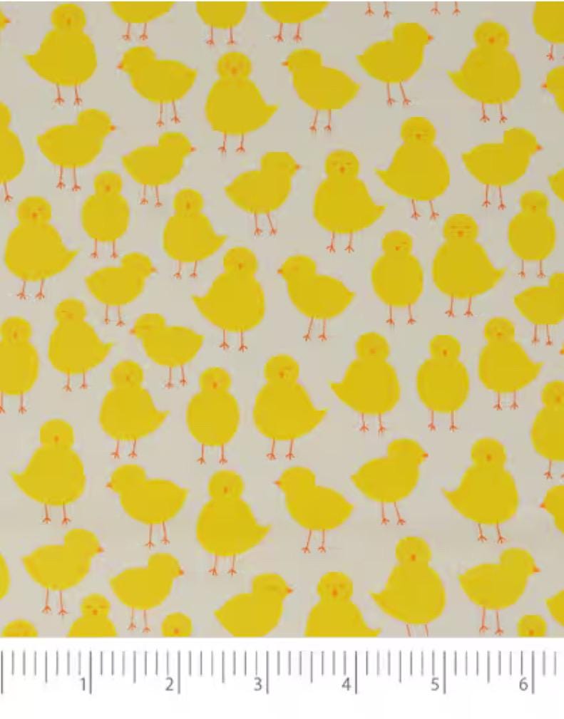 Cute Chicks cotton fabric- 100% Cotton Continuous Cuts