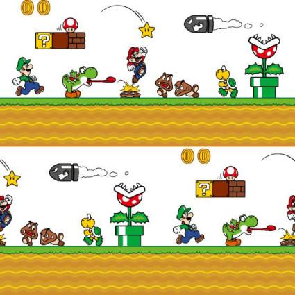 Super Mario Side Scroller fabric- 100% Cotton -SPR79803-A620710 Licensed Fabric
