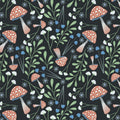 Studio E Woodland Magic 7996-79 Dk Navy - Mushroom Field 100% Cotton Fabric