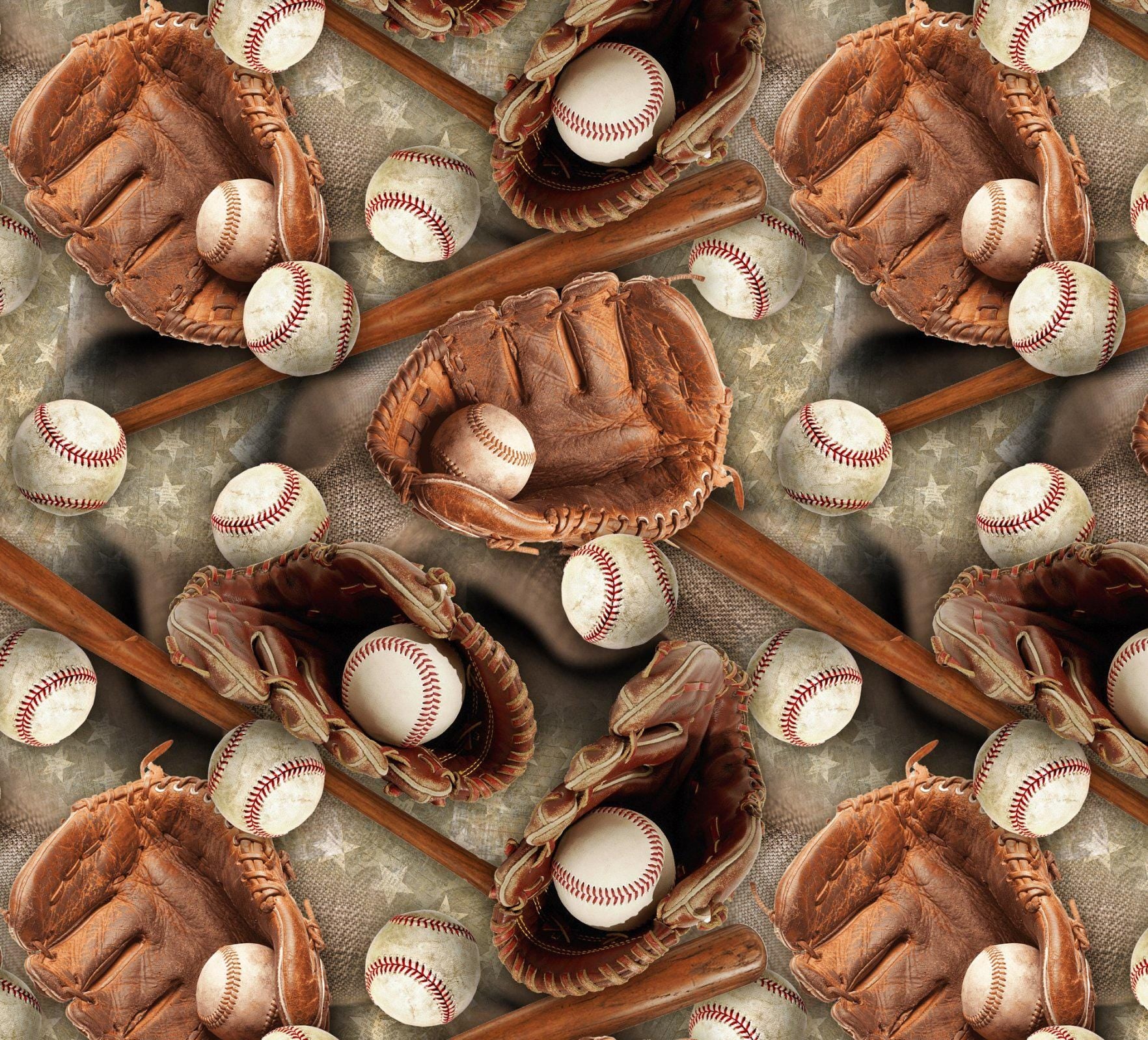 Baseball Stars 100% Cotton Fabric - Potpourri of Novelty David Textiles Continuous Cuts
