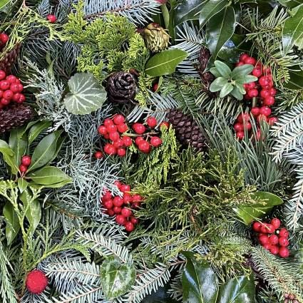 Handpicked Christmas 100% Cotton Fabric - Berries and Hollies - Maywood Studio - MAS10551-E