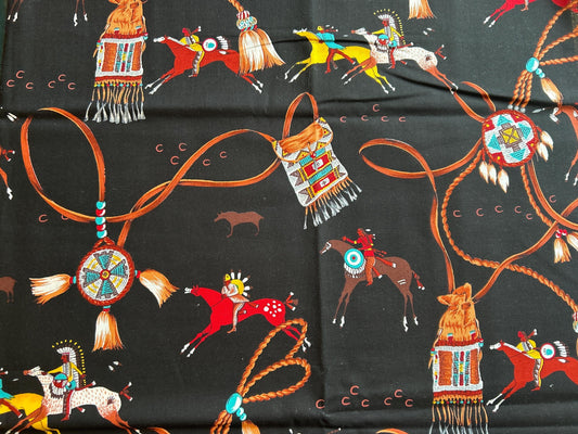 Vintage Tribal Fabric - Fat Quarters, by the yard - Fabric -100% Cotton -