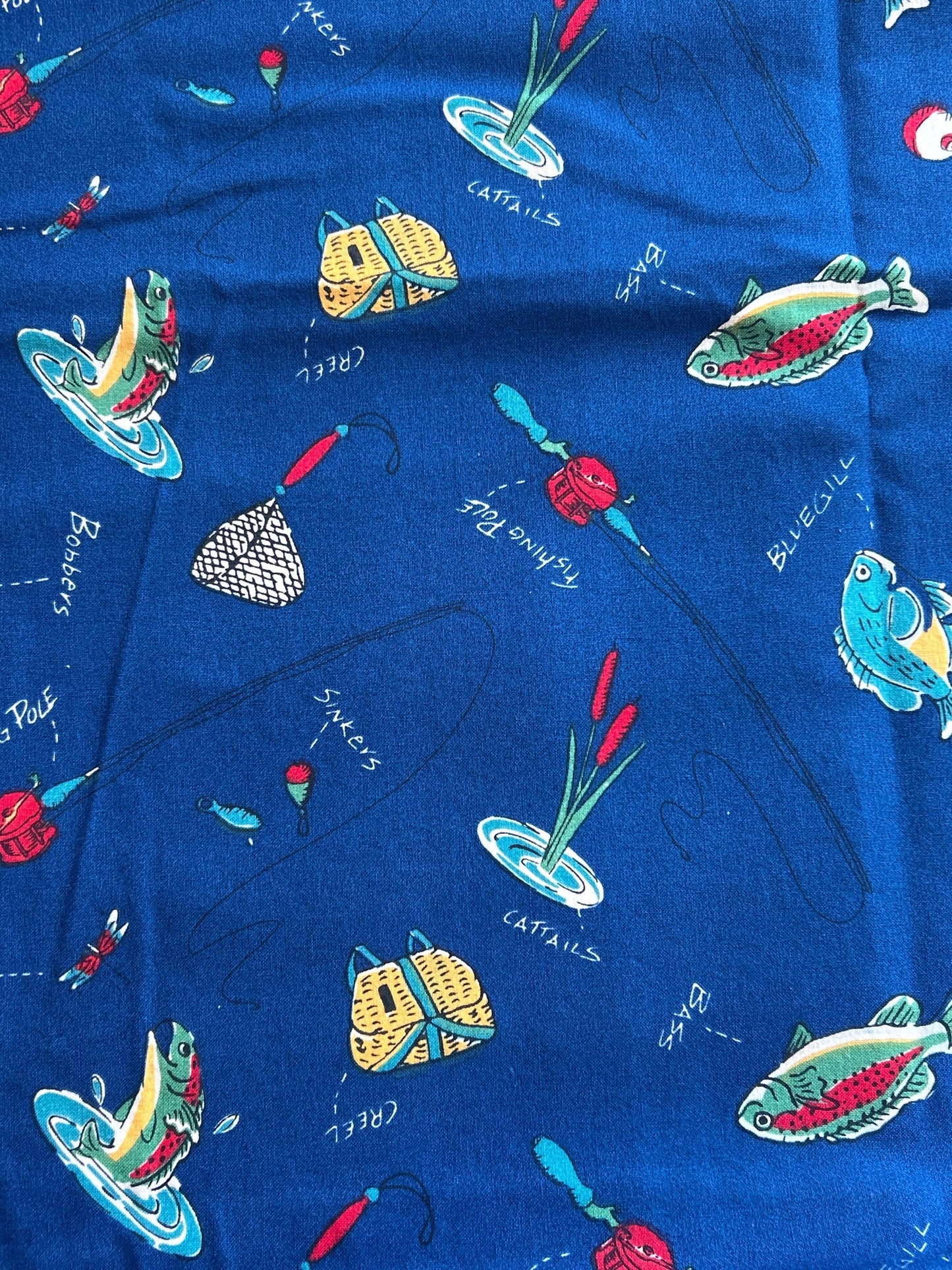 Fishing Themed Duck Cloth Fabric- Duck Canvas/Cloth