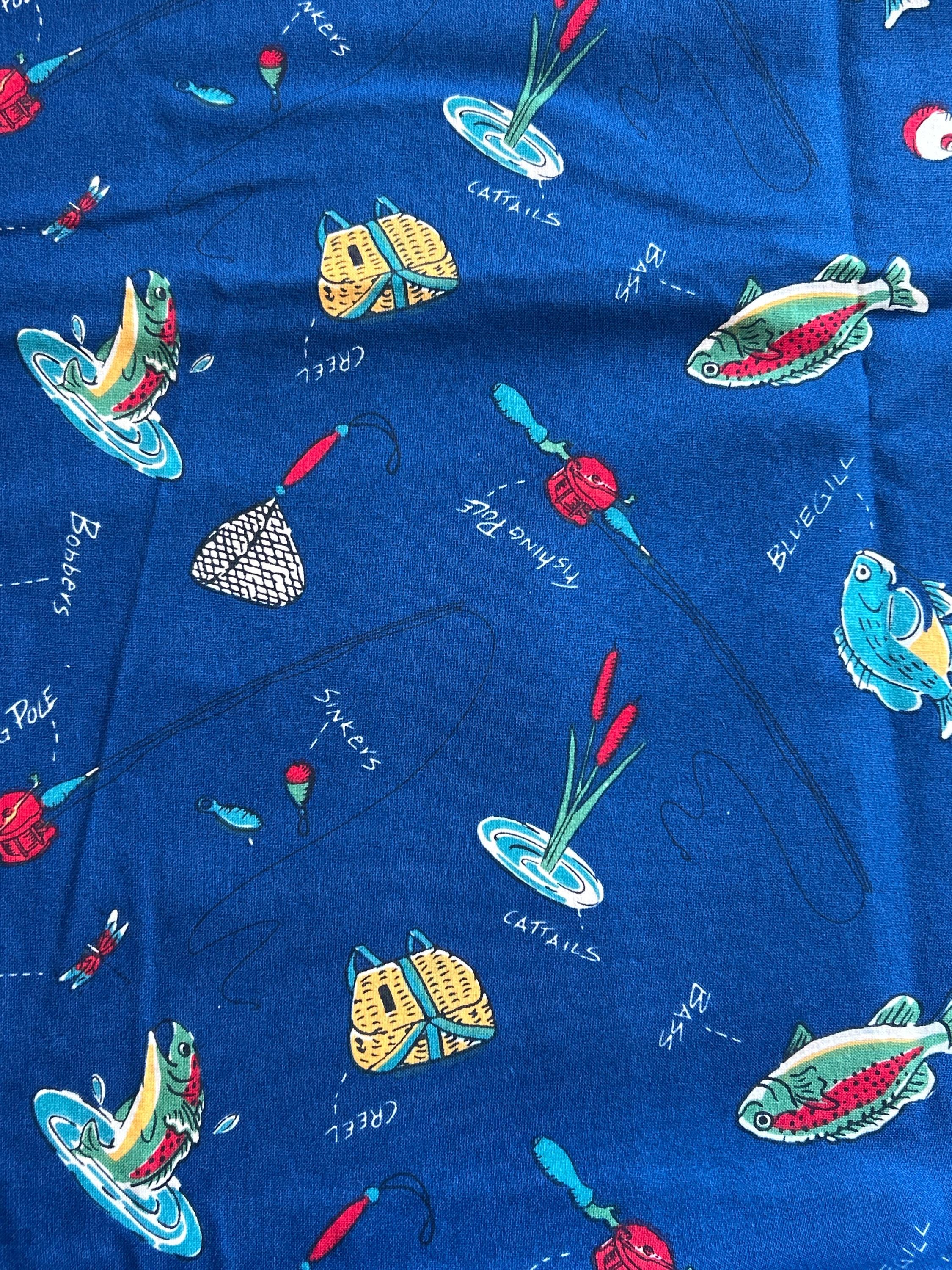 Fishing Themed Duck Cloth Fabric- Duck Canvas/Cloth