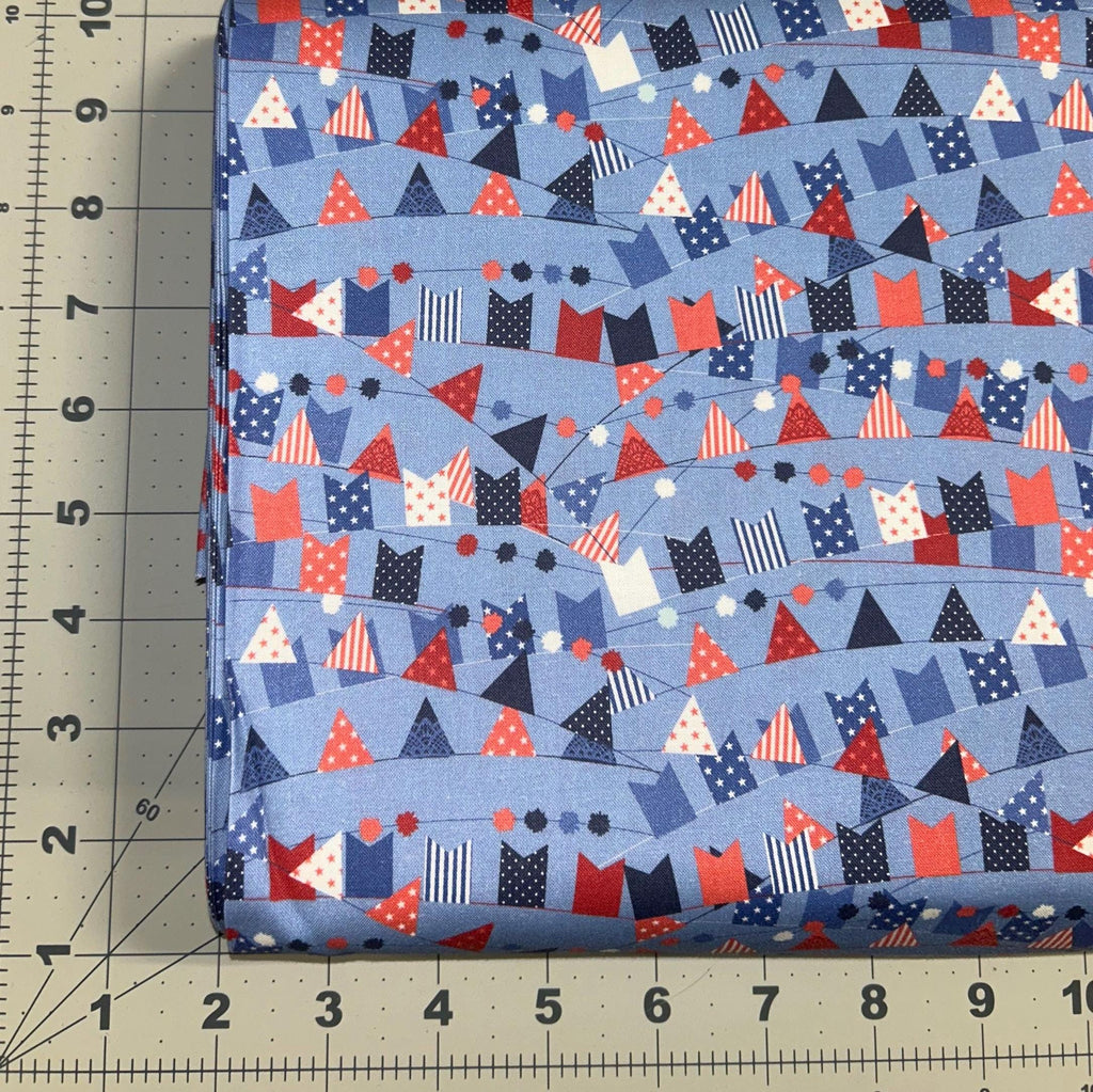 Patriotic Banners Cotton Fabric - 100% Cotton - continuous cuts