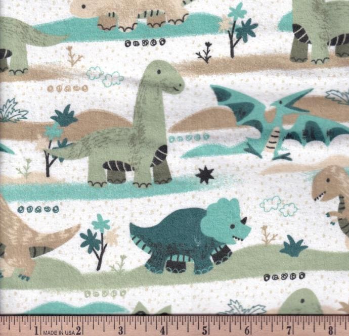 Flannel- Going Dino Flannel fabric Continuous cuts!