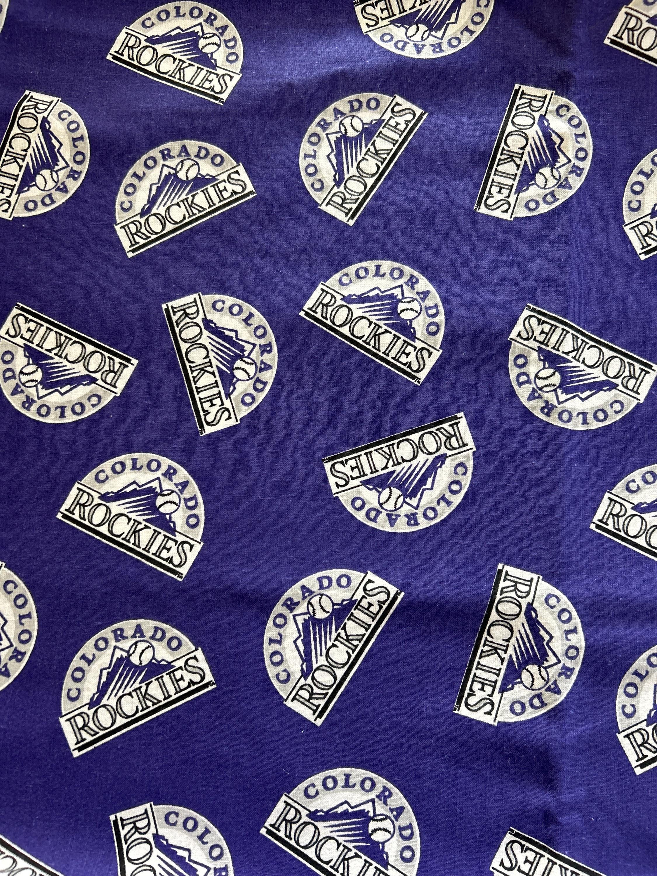 Vintage Colorado Rockies Cotton fabric - 100% cotton- material- by the 1/2 yard- continuous cuts- fat quarters Licensed Fabric