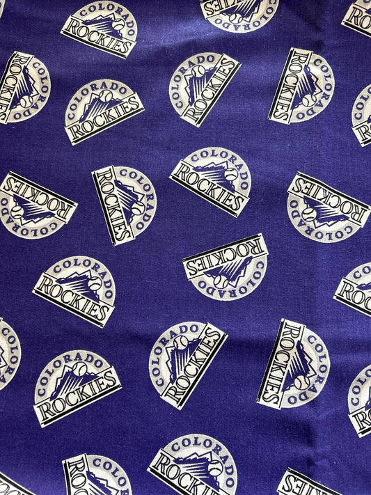 Vintage Colorado Rockies Cotton fabric - 100% cotton- material- by the 1/2 yard- continuous cuts- fat quarters Licensed Fabric