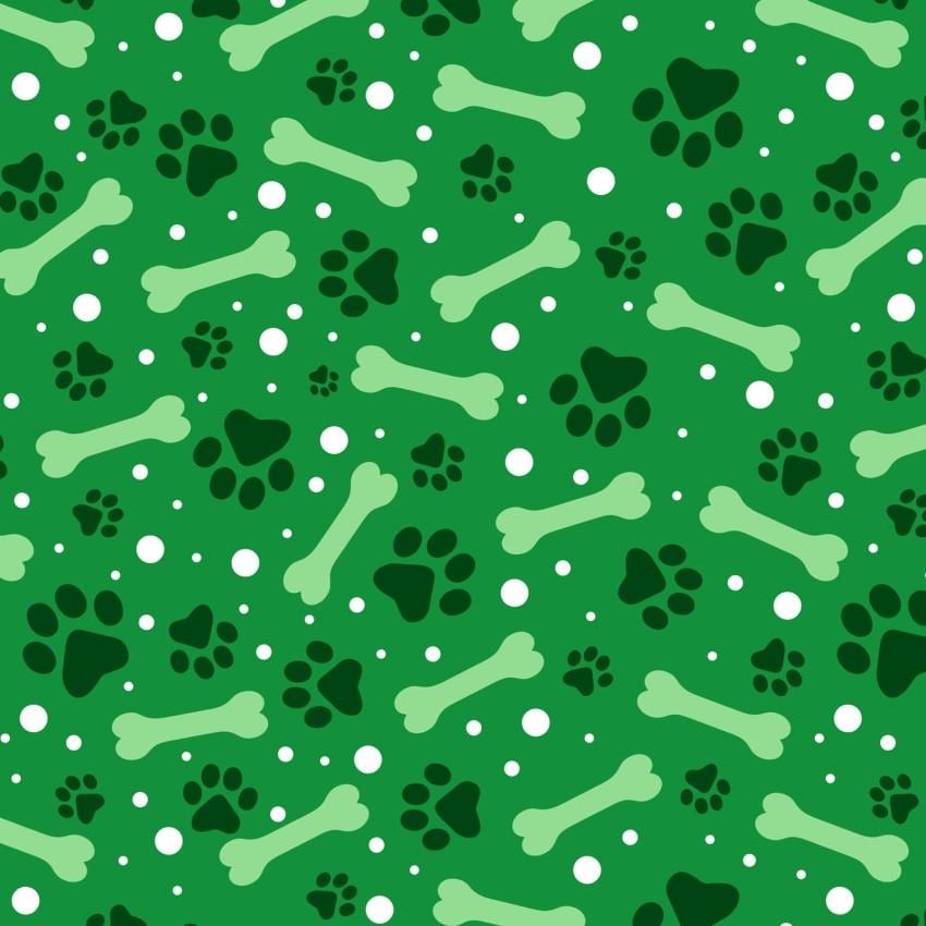 Dog Bones and Paw Prints Christmas Fabric - 100% Cotton- David Textiles DATDX-4363-4C-9