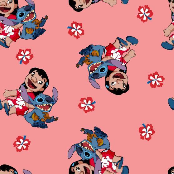 LILO and Stitch Forever Cotton fabric- - 100% Cotton - continuous cuts! SC-Disney 78704-A620715 Lilo and Stitch Forever Licensed Fabric
