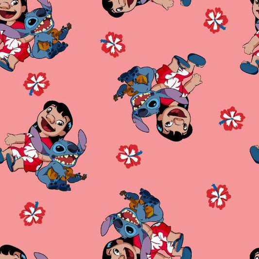 LILO and Stitch Forever Cotton fabric- - 100% Cotton - continuous cuts! SC-Disney 78704-A620715 Lilo and Stitch Forever Licensed Fabric