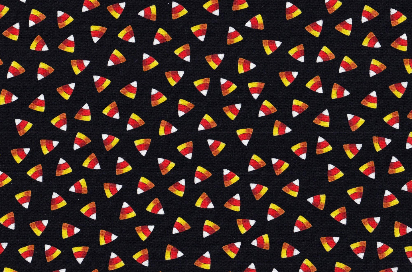 Candy corn fabric - 100% Cotton  HF-Halloween CD8943 Black - Tossed Candy Corn