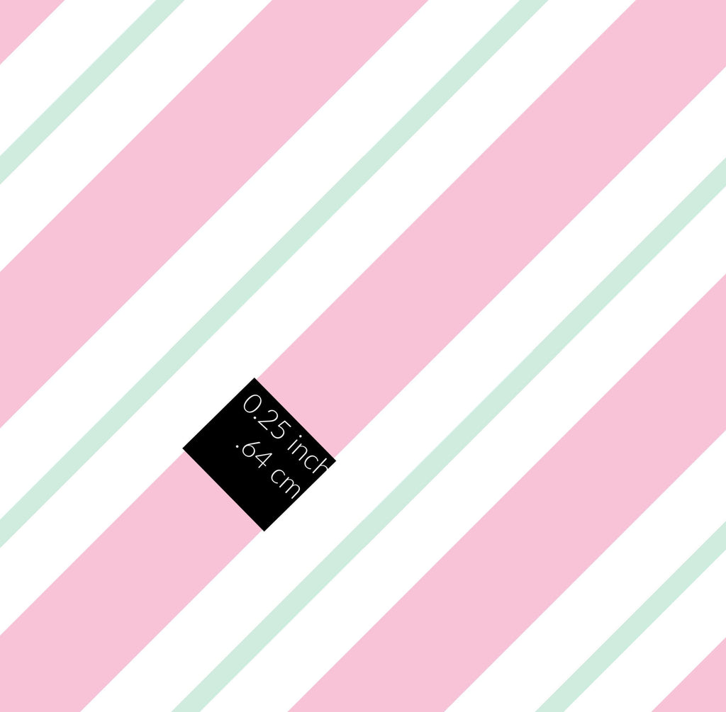 Wonderland Candy Cane Stripe Christmas Cotton fabric- 100% Cotton - Continuous Cuts - Pink Stripe