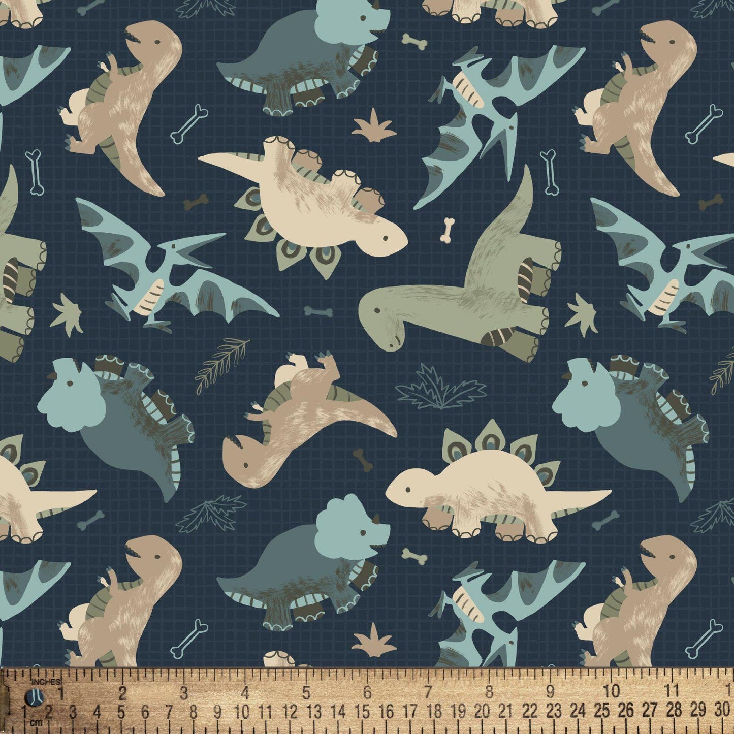 Flannel- Going Dino Flannel fabric- continuous cuts! David Textiles DX-2569-4F-1 Blue - Going Dino Toss