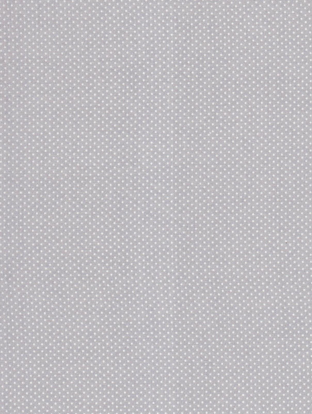 Micro Dots White Dots on Gray- 100% Cotton  -Continuous cuts-