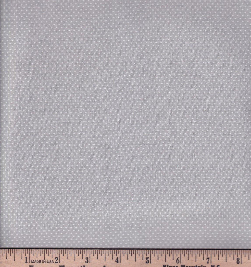 Micro Dots White Dots on Gray- 100% Cotton -Continuous cuts-