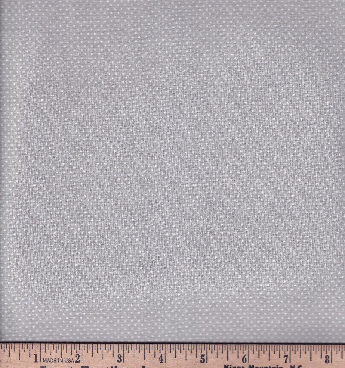 Micro Dots White Dots on Gray- 100% Cotton -Continuous cuts-