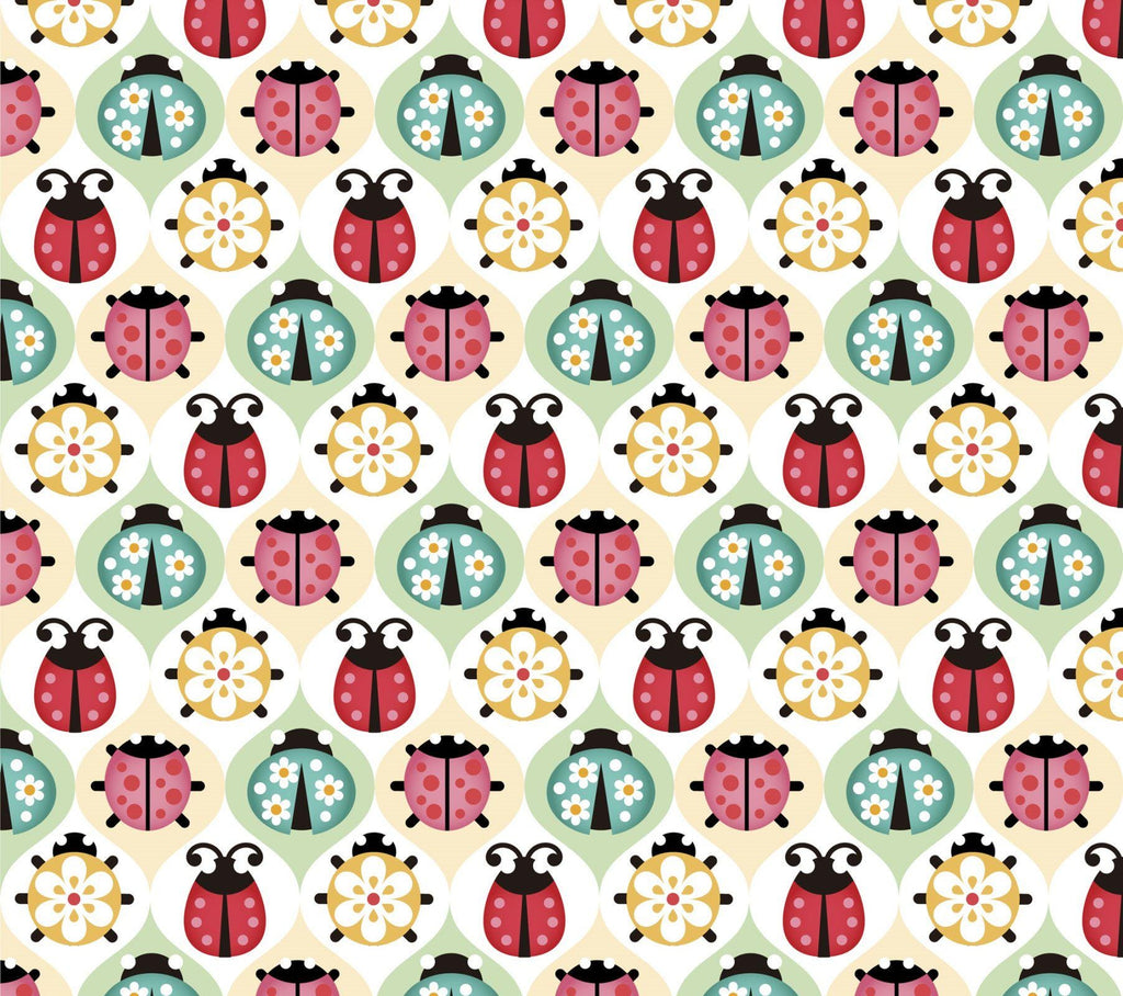 Ladybug Diamonds 100% Cotton Fabric - David Textiles -DT-Potpourri of Novelty DT-5336-4C-1