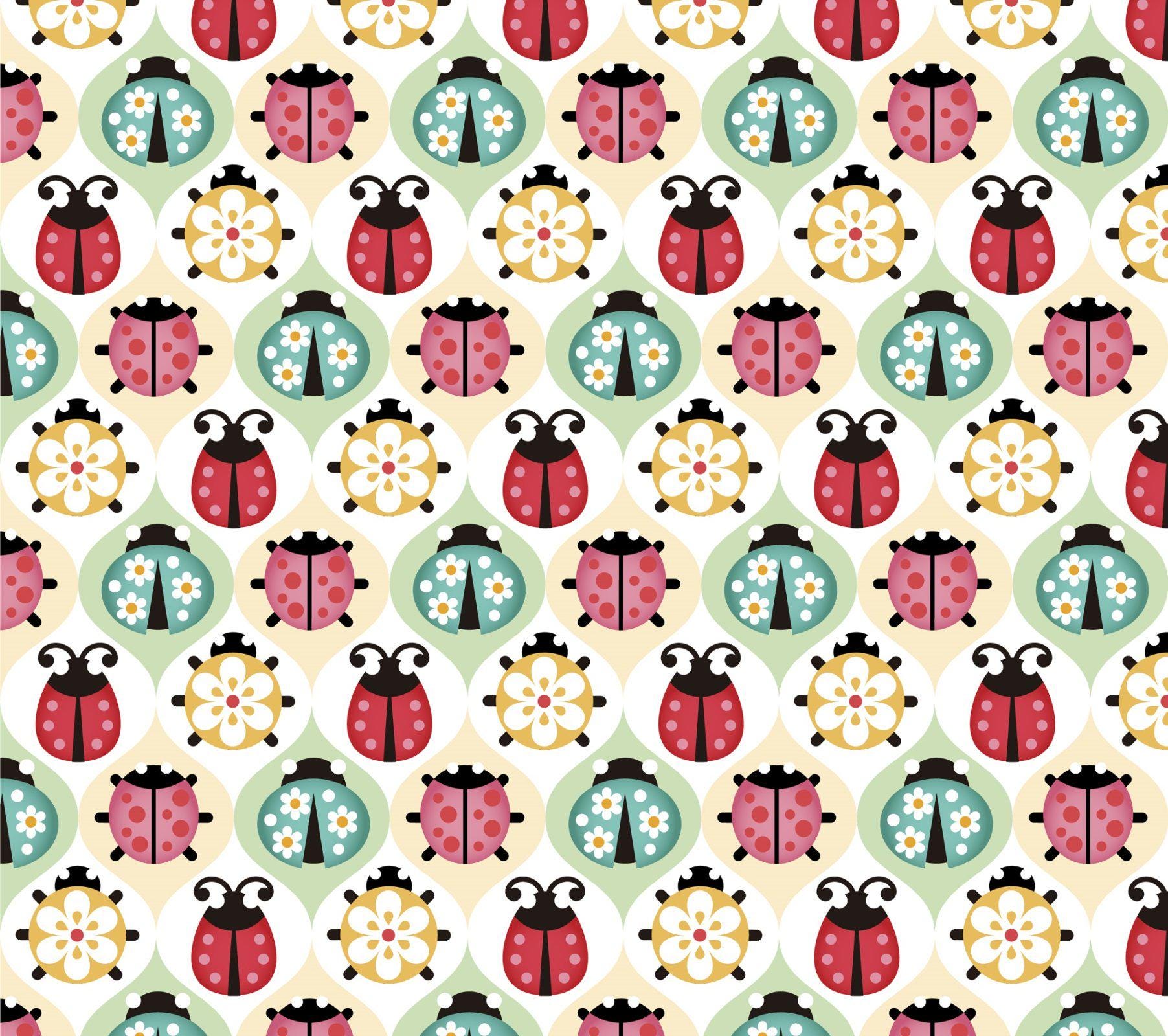 Ladybug Diamonds 100% Cotton Fabric - David Textiles -DT-Potpourri of Novelty DT-5336-4C-1