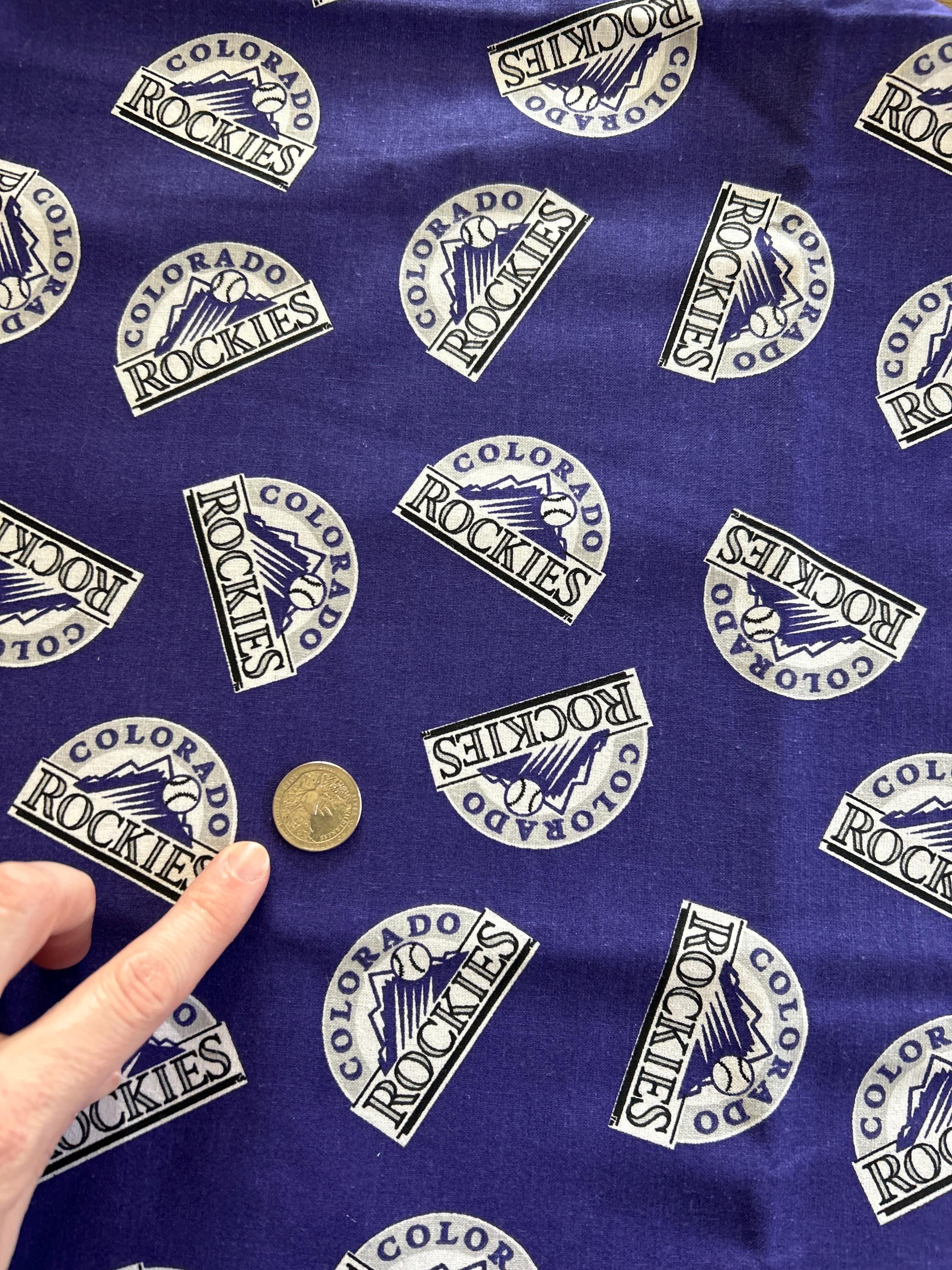 Vintage Colorado Rockies Cotton fabric - 100% cotton- material- by the 1/2 yard- continuous cuts- fat quarters Licensed Fabric
