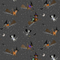 Purranormal - Dear Stella D3124 Charcoal - Meowgical Cotton Fabric- Halloween Fabric - 100% Cotton - Continuous cuts