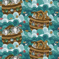 Henry Glass Fabric - Two by Two 1753-77 Navy - Ark 100% Cotton Continuous cuts