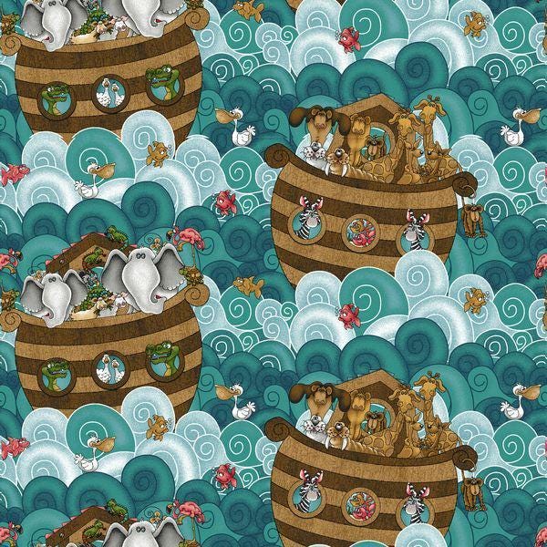 Henry Glass Fabric - Two by Two 1753-77 Navy - Ark 100% Cotton  Continuous cuts