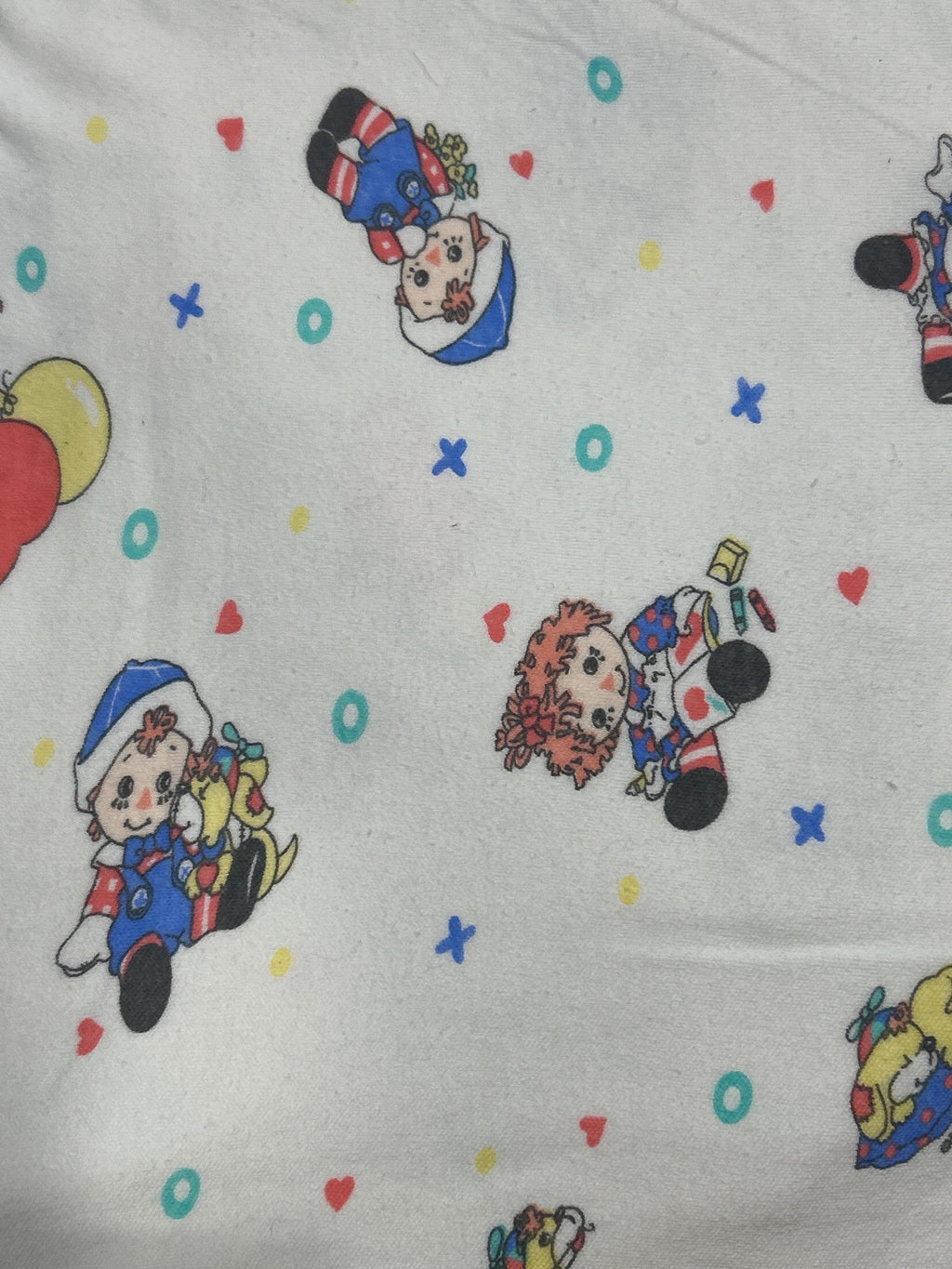 Vintage Raggedy Ann Fabric- Jersey Knit material - continuous cuts