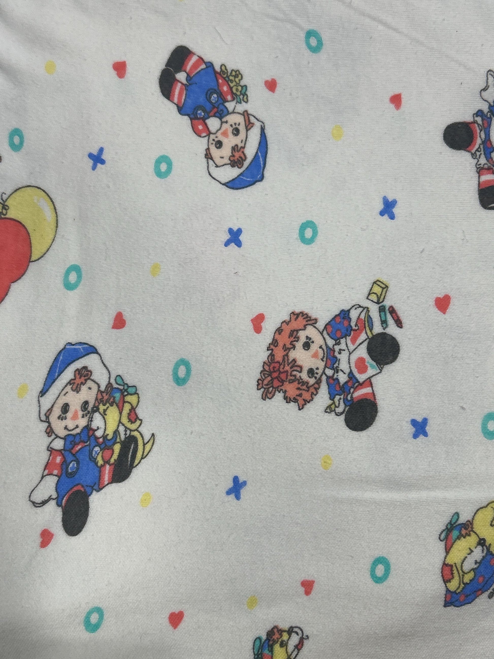 Vintage Raggedy Ann Fabric- Jersey Knit material - continuous cuts