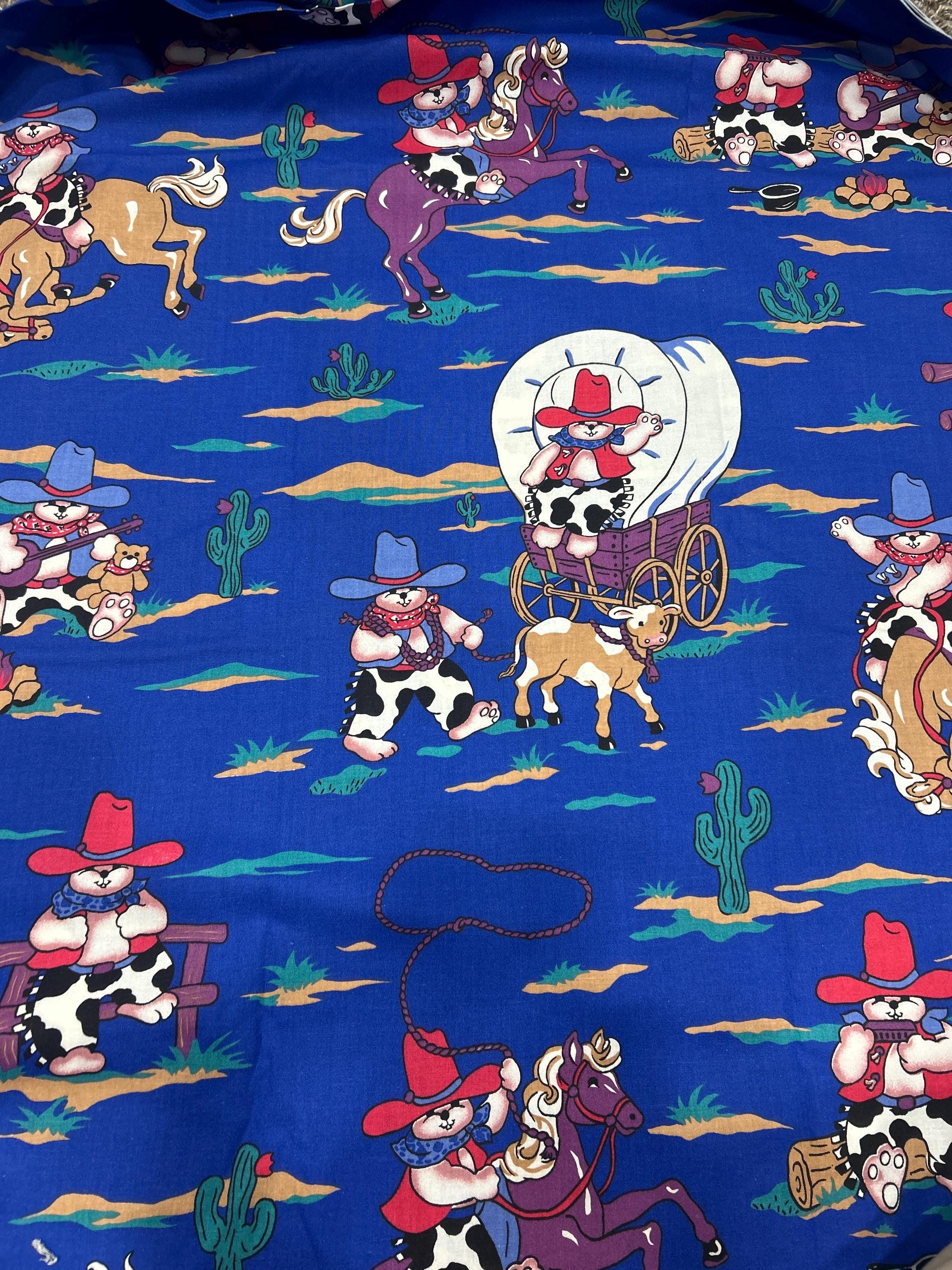 Western Guinea Pigs Novelty 100% Cotton Fabric- Fat Quarters, by the 1/2 yard - Cotton - Continuous Cuts-