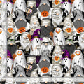 Mummy Halloween Gnomes cotton fabric -continuous cuts Timeless Treasures TT-Gail CD3607 Black - Mummy Gnomes