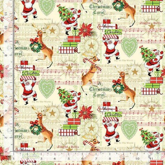 Cream - Christmas Music Notes by Timeless Treasures TT-Holiday CD3645 100% Cotton Fabric