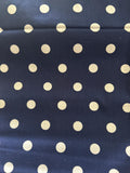 Vintage White Dots on Navy cotton fabric - Fat Quarter - 100% Cotton - by the 1/2 yard- continuous cuts