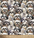Shih Tzu Cotton Fabric- 100% Cotton- David Textiles DX-4818-3C-1 Multi - Shih Tzu 3